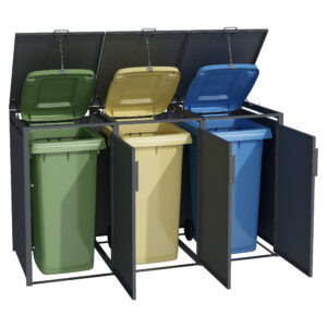 Alternative view of 3 vakken | Premium Kliko ombouw voor 240L | Container ombouw | Afvalboxen | Antraciet