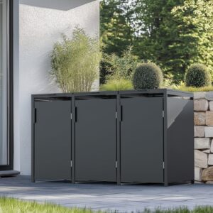 3 vakken | Premium Kliko ombouw voor 240L | Container ombouw | Afvalboxen | Antraciet - Afbeelding 5