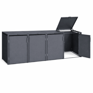 4 vakken (2×2)| Premium Kliko ombouw voor 240L | Container ombouw | Afvalboxen | Antraciet - Afbeelding 6