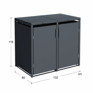2 vakken | Premium Kliko ombouw voor 240L | Container ombouw | Afvalboxen | Antraciet - Afbeelding 3
