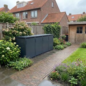 4 vakken | Premium Kliko ombouw voor 360L | Container ombouw | Afvalboxen | Antraciet - Afbeelding 8