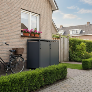 2 vakken | Premium Kliko ombouw voor 360L | Container ombouw | Afvalboxen | Antraciet - Afbeelding 8