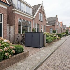 2 vakken | Premium Kliko ombouw voor 360L | Container ombouw | Afvalboxen | Antraciet - Afbeelding 9