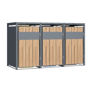 Alternative view of 3 vakken | Premium Kliko ombouw voor 240L | Container ombouw | Afvalboxen | Eiken